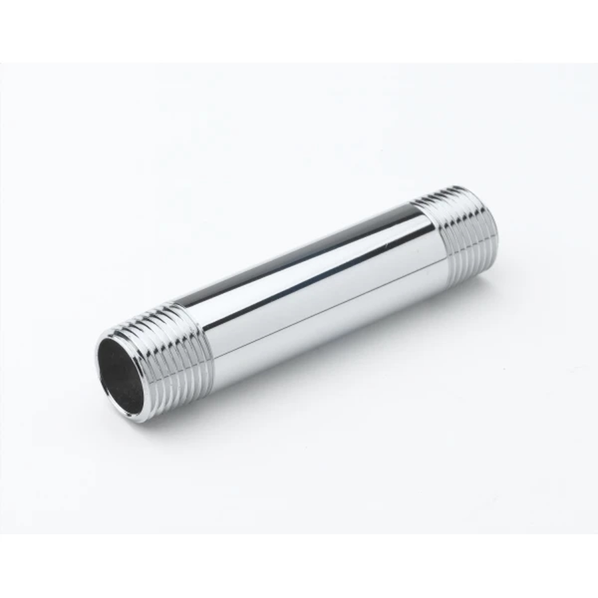T&S Brass 000358-40 chrome-plated brass nipple riser with 3/8 inch NPT male threads, 3 inches long