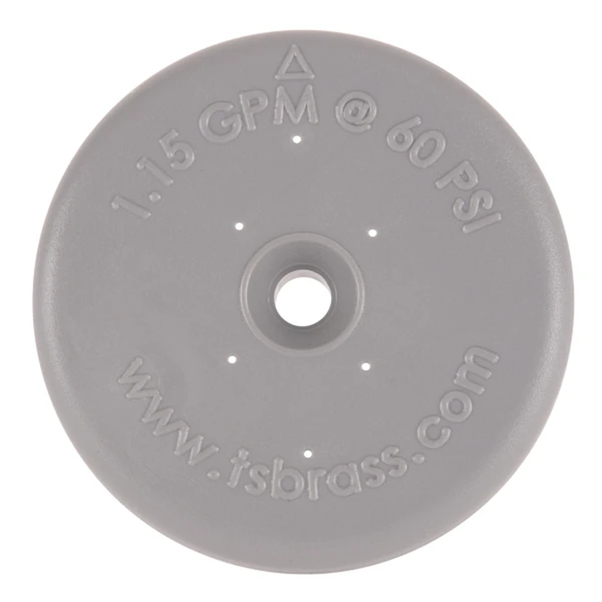 T&S Brass 001121-45 gray circular spray valve spray face showing fixed nozzle and 1.15 GPM flow rating