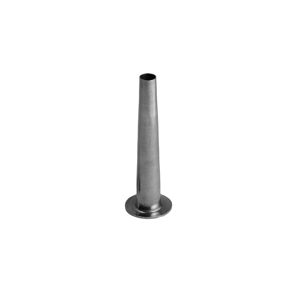 Alfa International 012BT 1/2 bell-shaped polished aluminum sausage stuffing tube with flared base