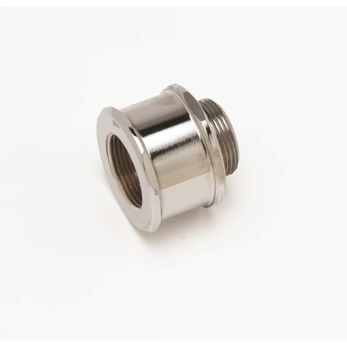 T&S Brass 018200-40 chrome-plated brass live swivel for pre-rinse spray valves, showing threaded male and female connections