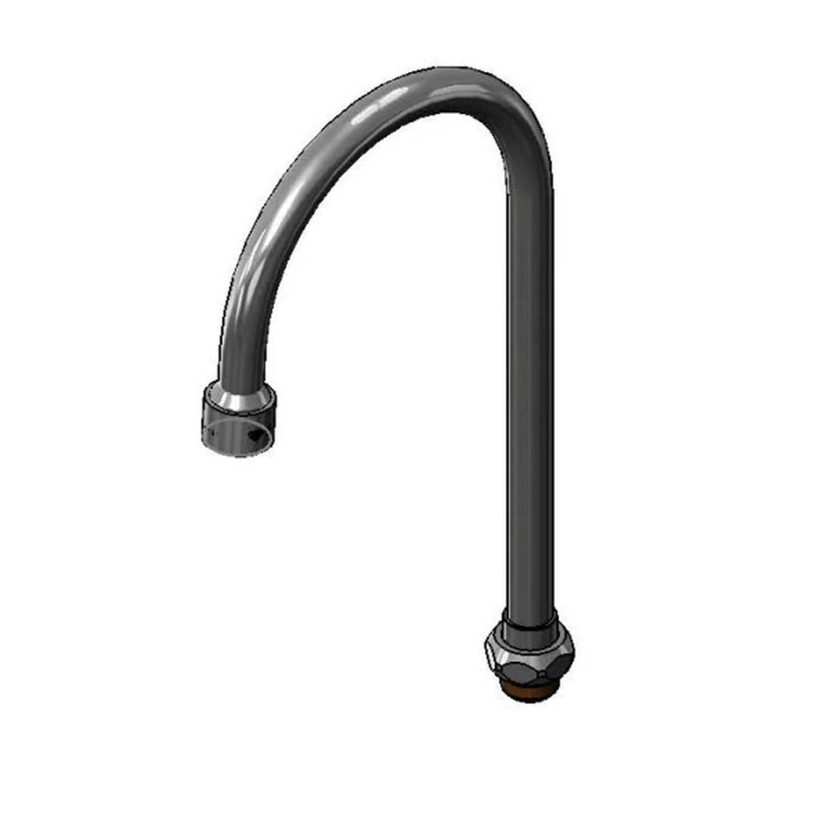T&S Brass 020036-40 5-3/4 inch chrome plated brass swivel gooseneck spout with vandal-resistant aerator