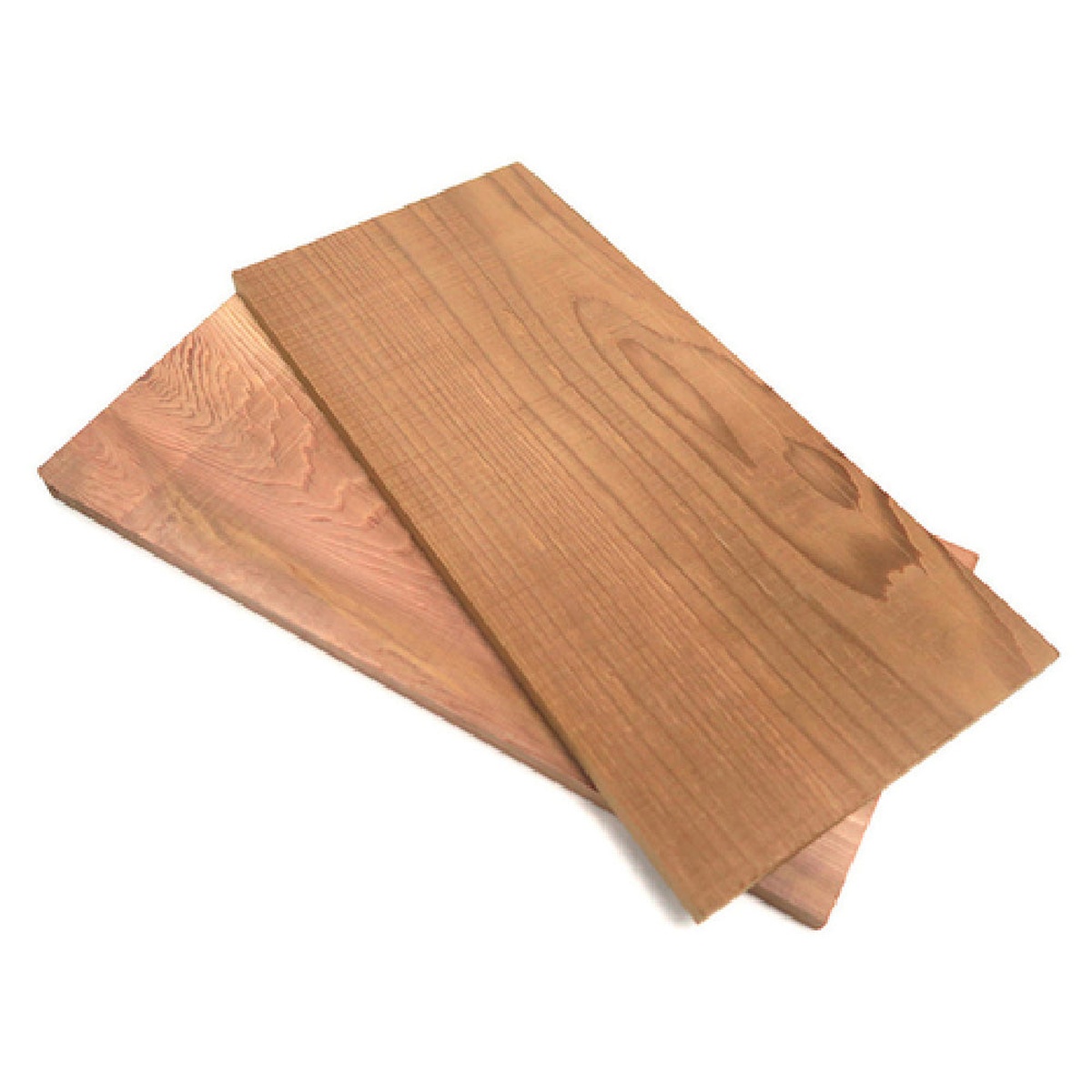 Two Chef Master cedar grilling planks shown stacked on a white background