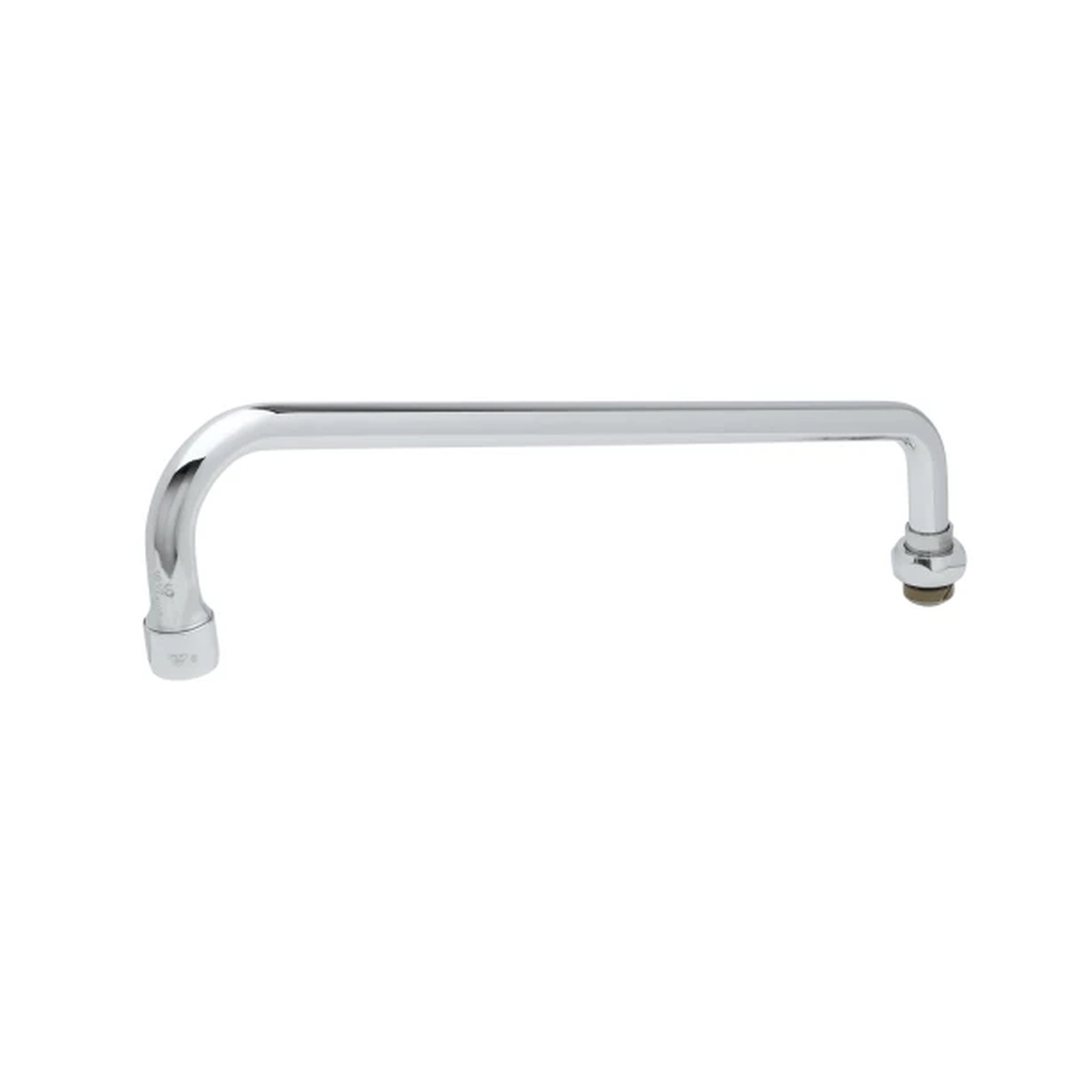 T&S Brass 063X polished chrome double-bend swing nozzle with laminar flow device, 14-inch length