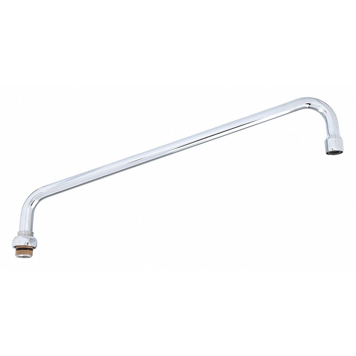 T&S Brass 064X chrome double-bend 16-inch swing nozzle with laminar flow outlet
