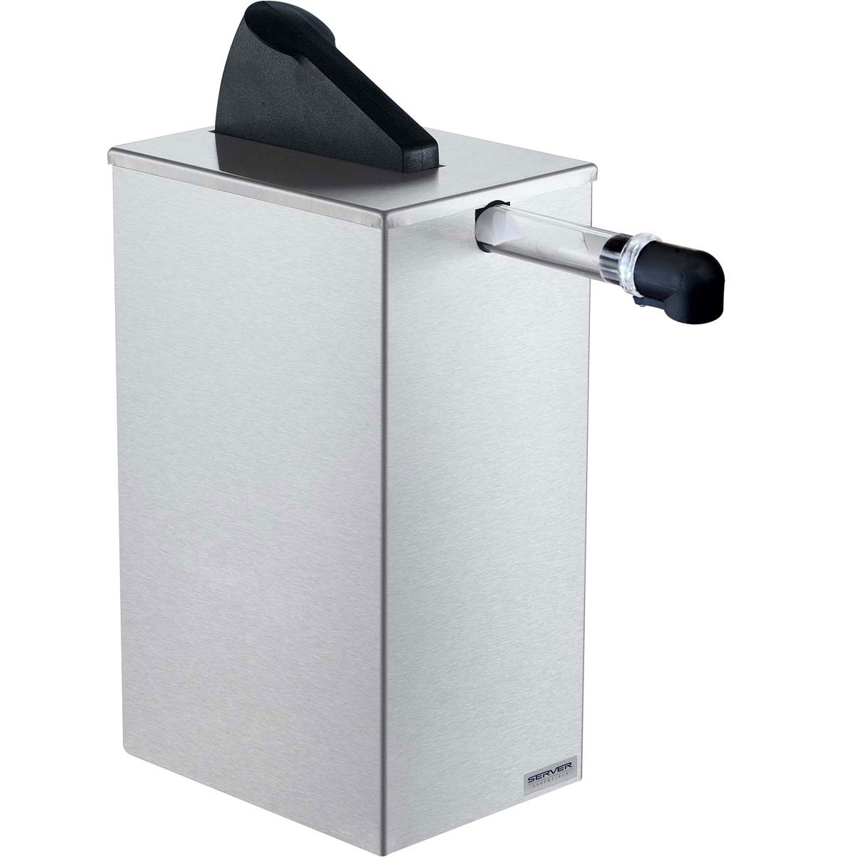 Server Products 07125 Express countertop condiment dispenser with brushed stainless steel shroud and lever pump