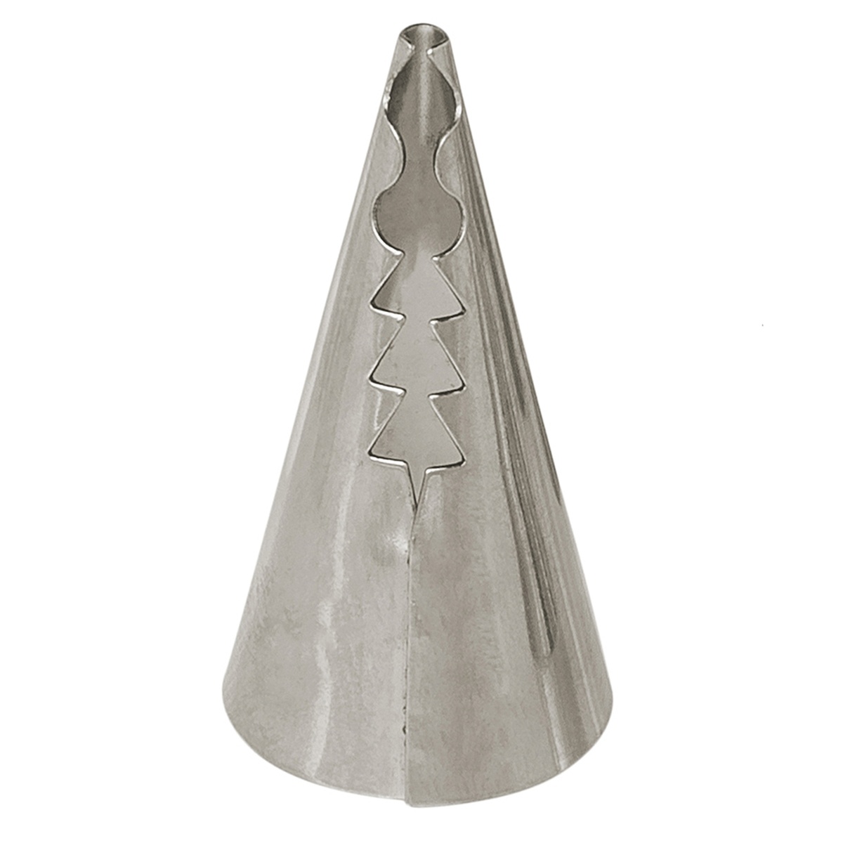 Ateco Ruffle Tube #090 stainless steel piping tip with ruffle-shaped opening on white background
