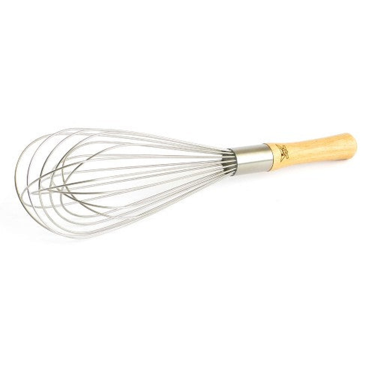 Best Manufacturers 10-inch French whip with stainless steel wires and birch hardwood handle