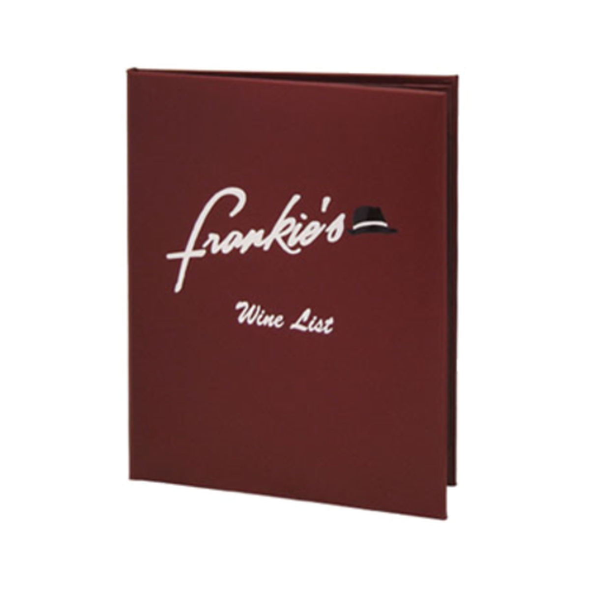 H. Risch Oakmont menu cover in burgundy with script branding example
