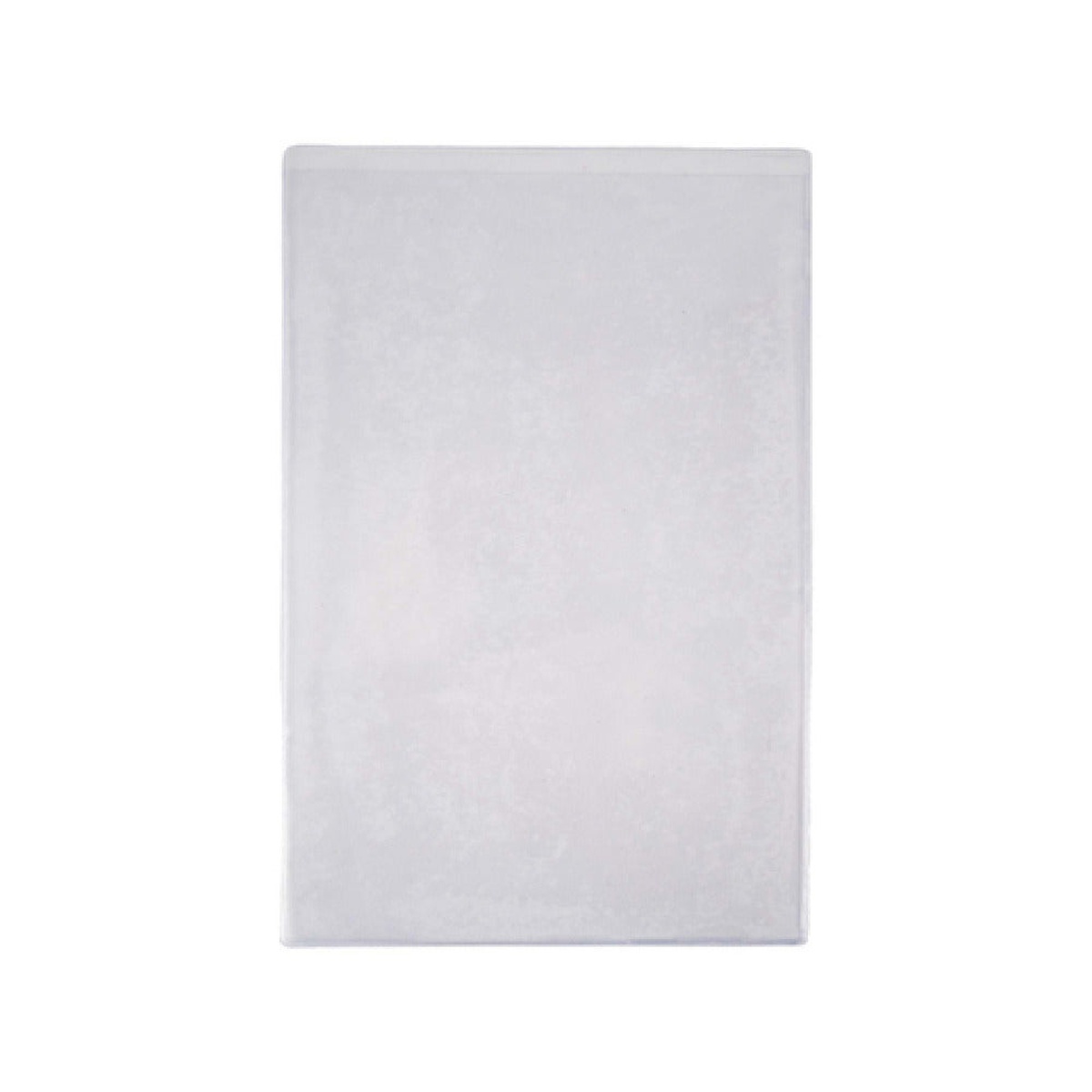 Risch clear vinyl single-pocket menu cover, 8-1/2 by 14 inch, shown flat on white background