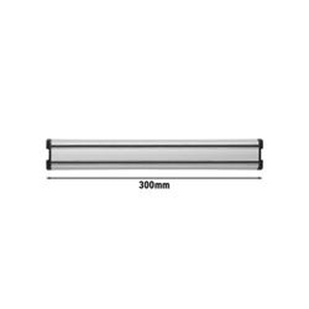 ZWILLING wall-mounted magnetic knife strip in silver aluminum, 300mm length shown with dimension measurement