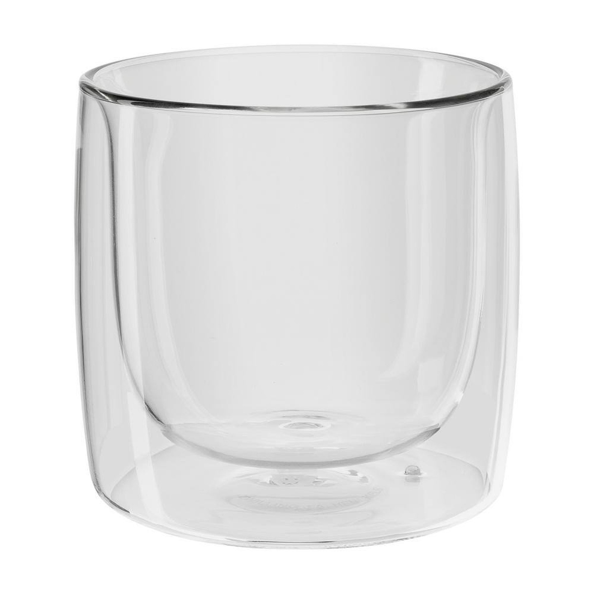 Close-up of a single ZWILLING Sorrento double-wall tumbler showing the clear glass double-wall construction