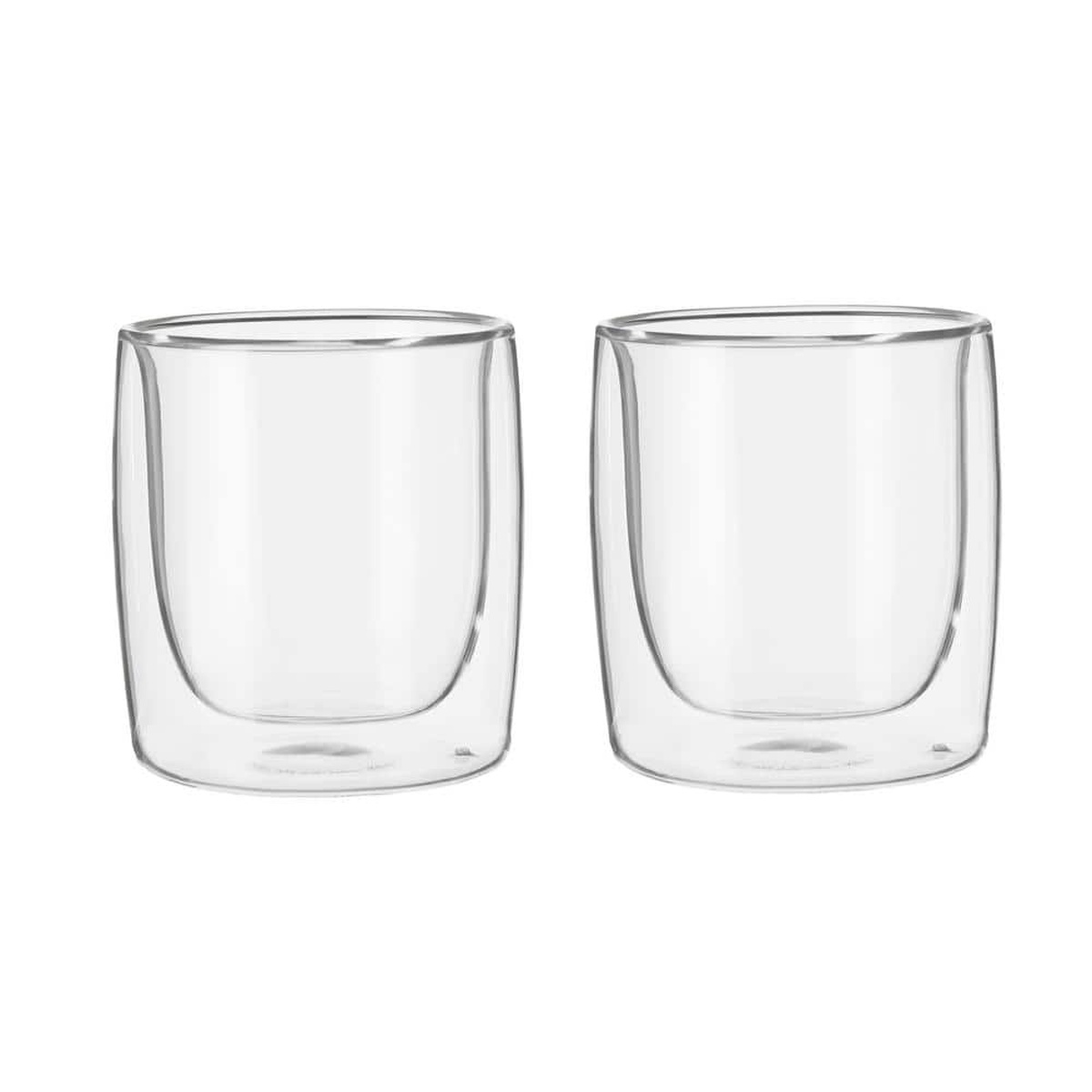 ZWILLING Sorrento double-wall tumbler glasses, set of two, clear borosilicate glass on white background