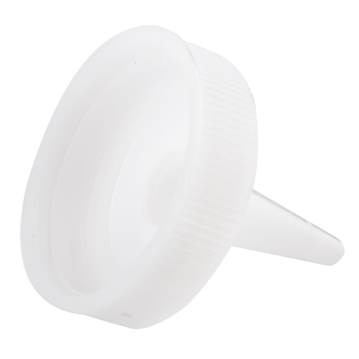 Tablecraft 100TC cone tip cap viewed from the bottom, showing threaded interior and sturdy polypropylene construction