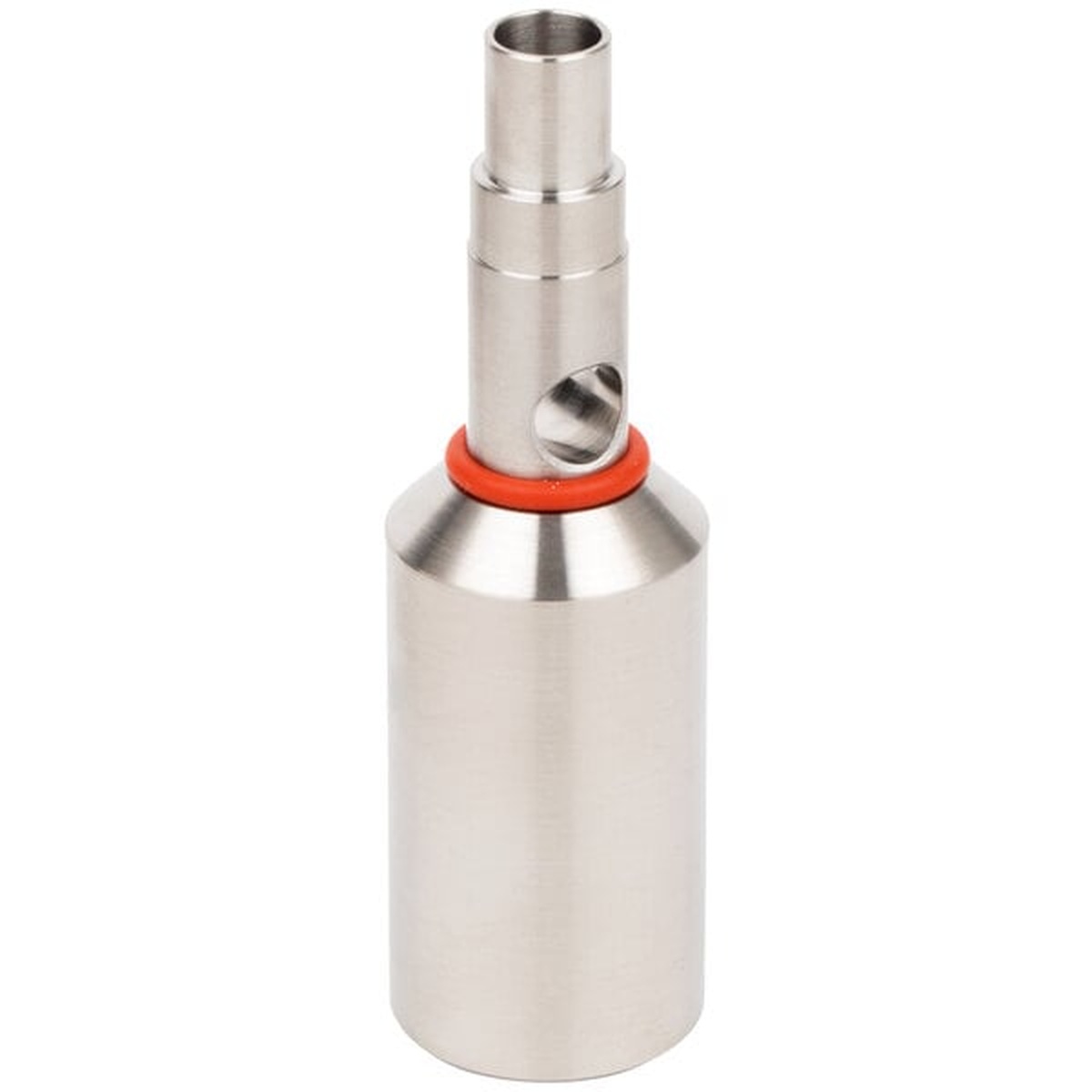 Crathco 1010A dispense valve with orange O-ring, angled side view on white background