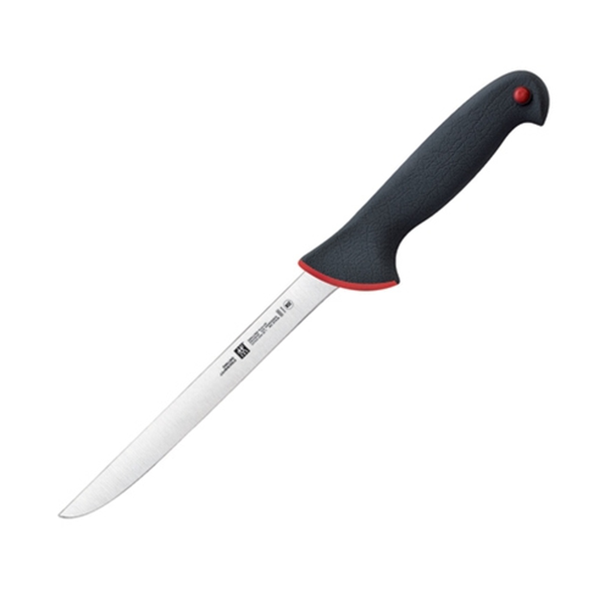 ZWILLING J.A. Henckels KolorID fillet knife with black ergonomic grip handle and red ID accent button