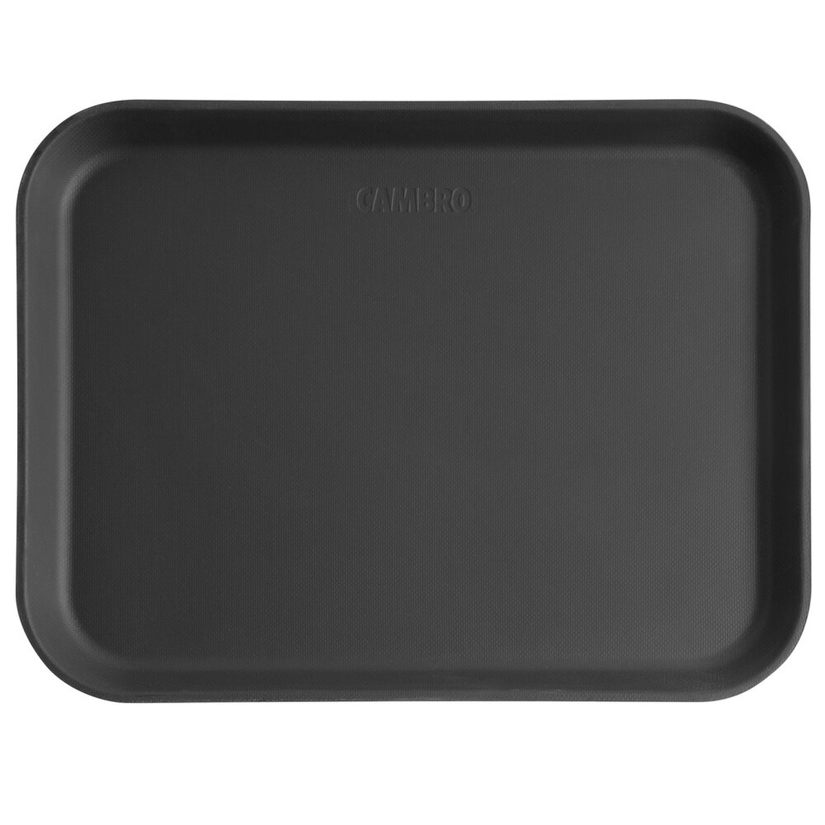 Cambro 1014CT110 Camtread black satin rectangular non-skid serving tray, top-down view showing textured surface