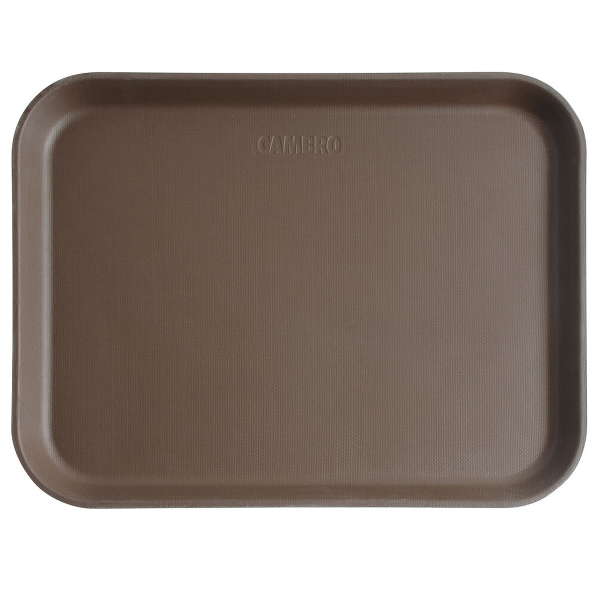 Cambro Camtread 1014CT138 tavern tan rectangular non-skid fiberglass serving tray, top-down view