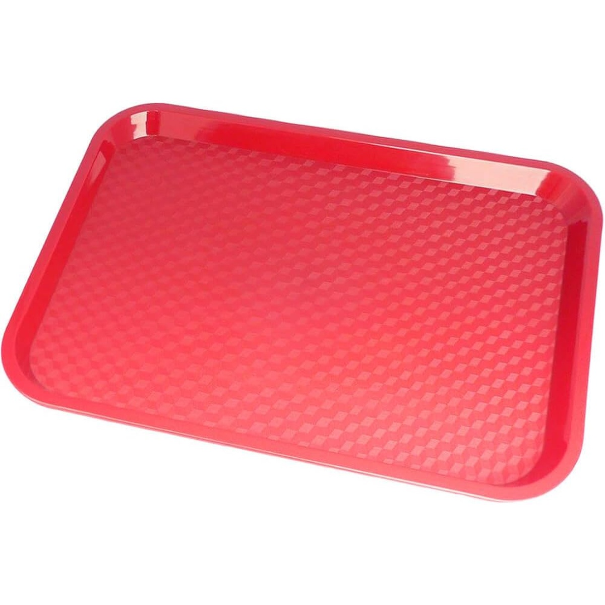 Cambro 1014FF163 red rectangular fast food tray with textured surface