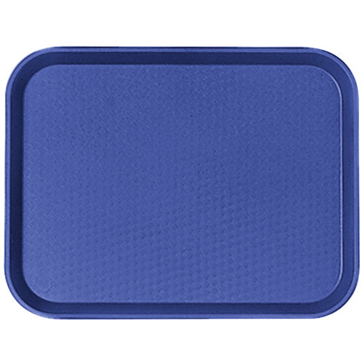 Cambro 1014FF186 10x14 inch navy blue polypropylene fast food tray with textured surface, top-down view
