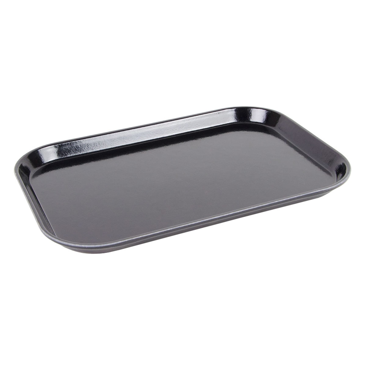 Cambro 1015MT110 black market display tray shown at an angle revealing the rimmed profile