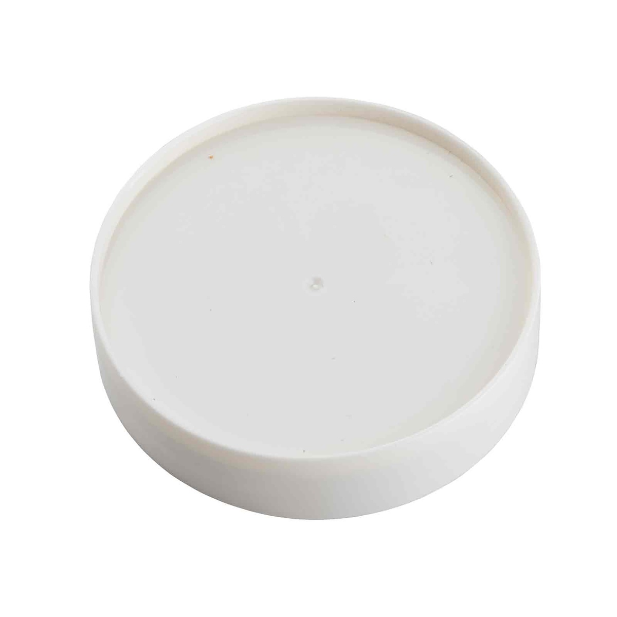 Top-down view of TableCraft 1017W white replacement cap showing flat circular surface