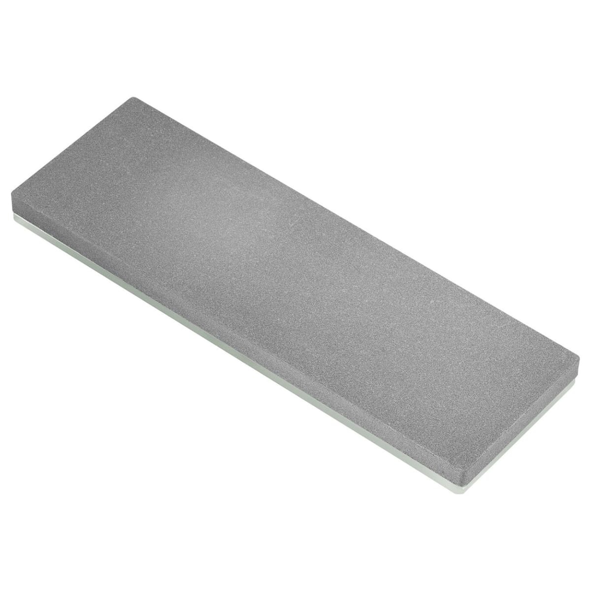 Zwilling Kramer 1000 Grit Glass Water Sharpening Stone on white background showing textured gray surface and glass base