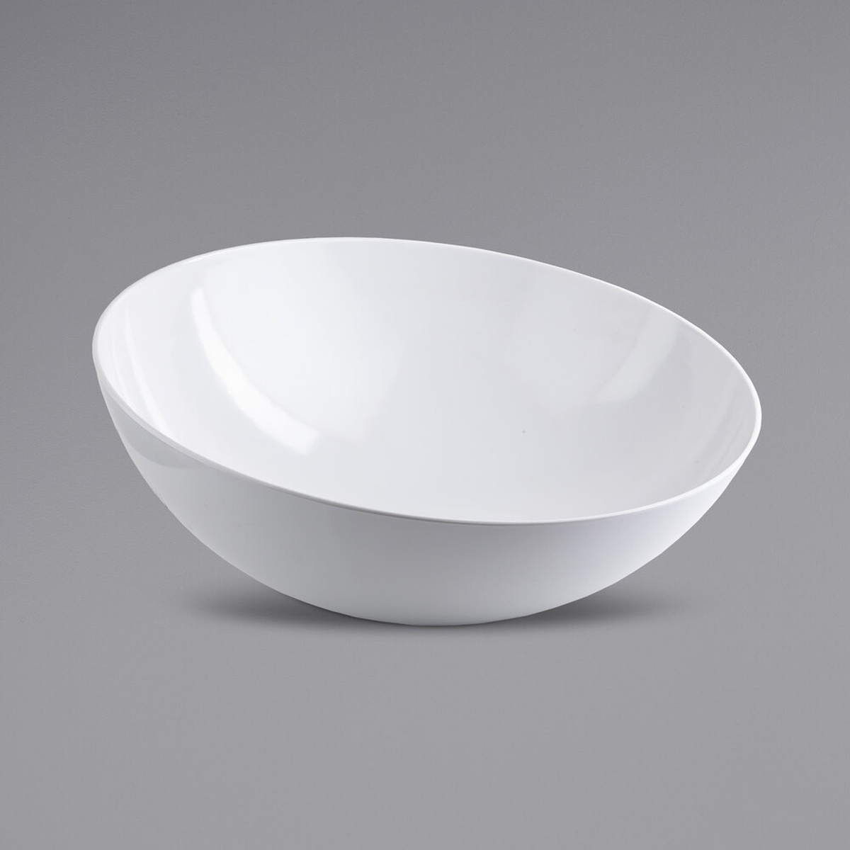 TableCraft 10186W Sierra Grande 20 Qt. white round melamine serving bowl with glossy angled design