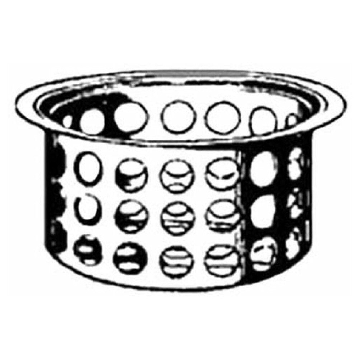 AllPoints 1021028 stainless steel strainer crumb cup with perforated sidewalls and flanged rim
