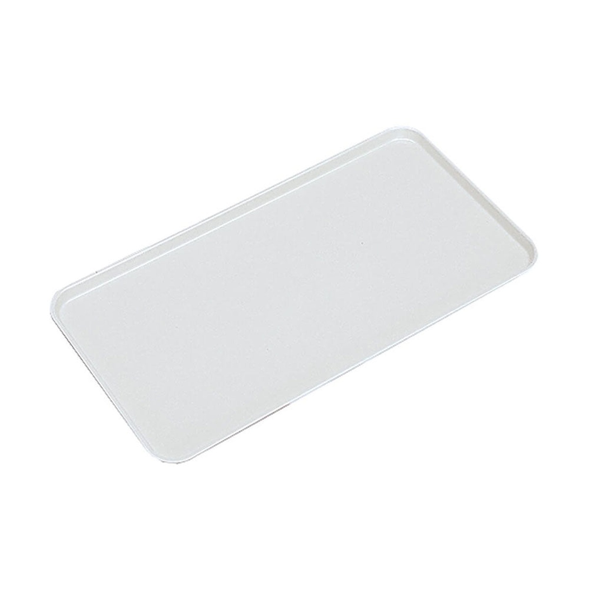 Cambro 1030MT148 white rectangular market display tray with low-profile narrow rim, 30 x 10-7/16 x 3/4 inch