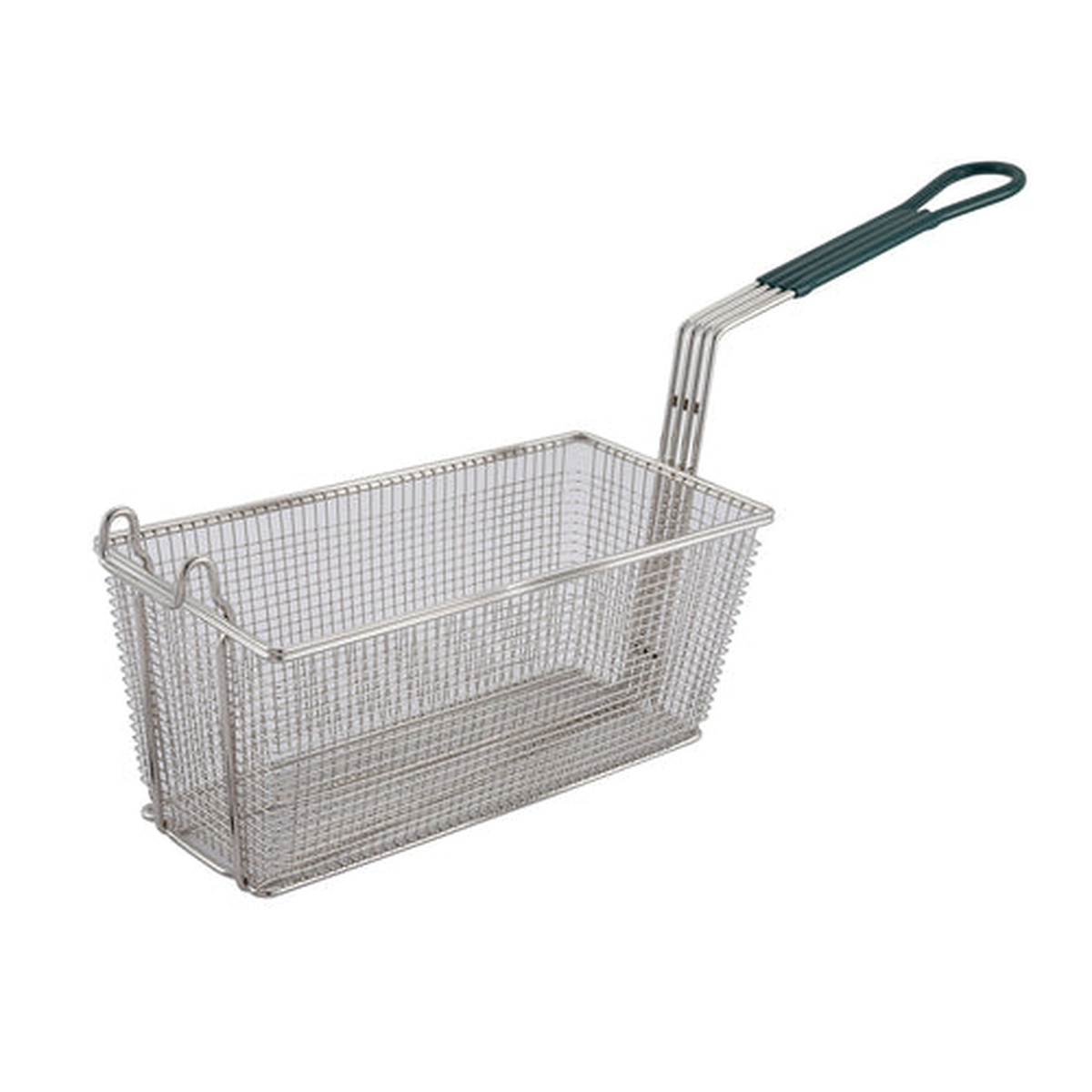 Heavy-duty wire fryer basket with green handle