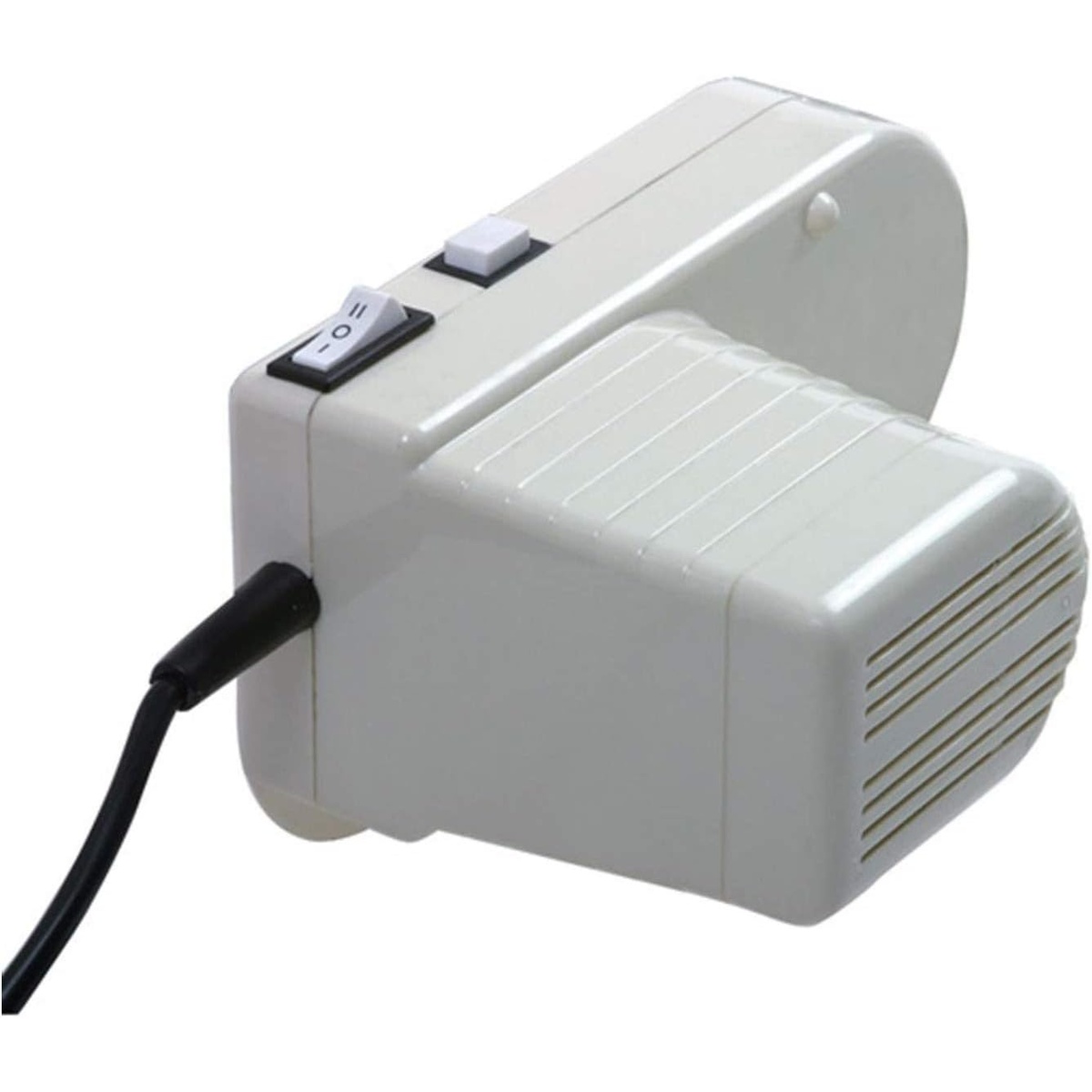 Norpro 1047 pasta machine motor unit close-up showing speed control switch and pulse button