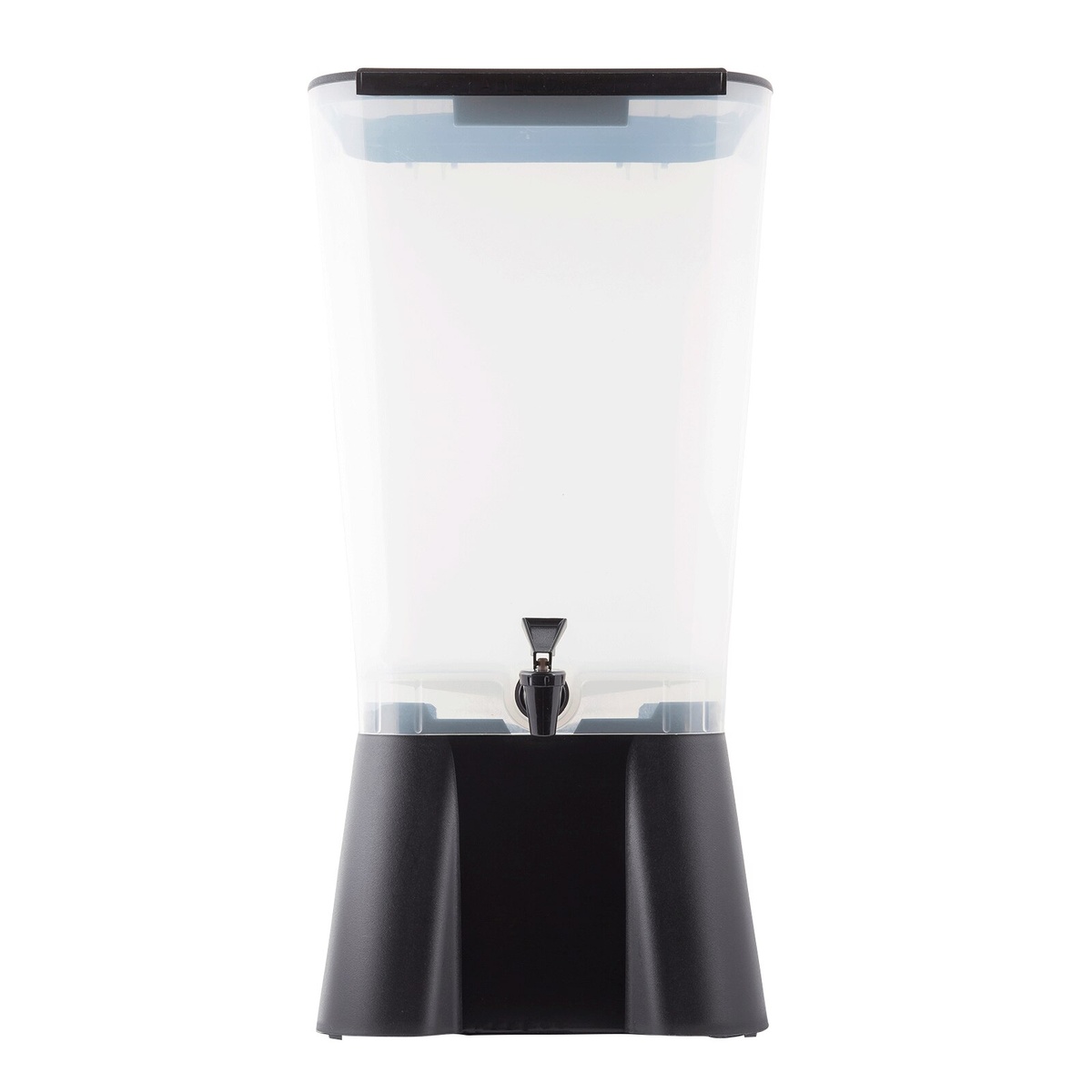 TableCraft 1053 beverage dispenser straight-on front view with black lid and faucet centered
