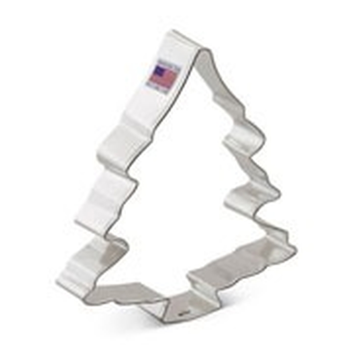 American Cookie Cutter Co. 5-inch tinned steel Christmas tree shaped cookie cutter