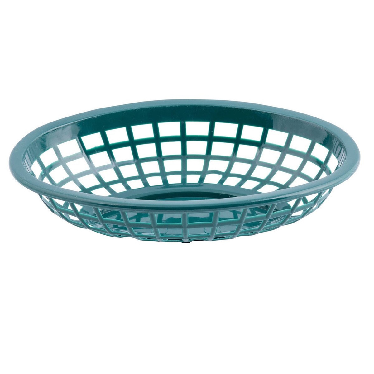 Top view of forest green oval fast food basket