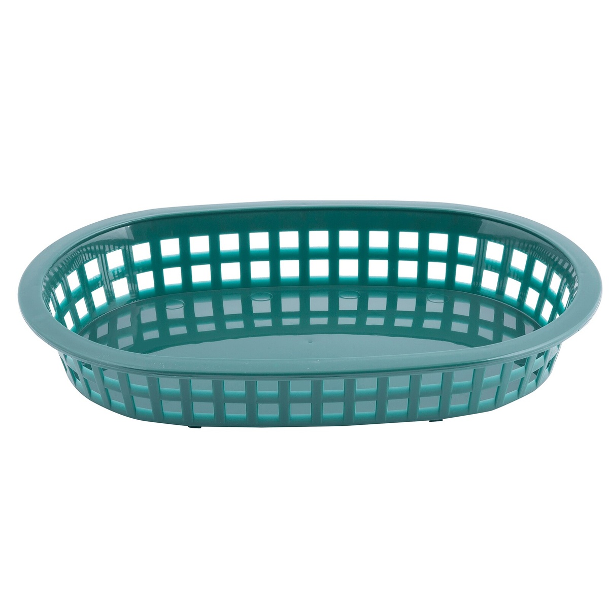 TableCraft 1073FG Forest Green oval basket, top-angled view showing interior