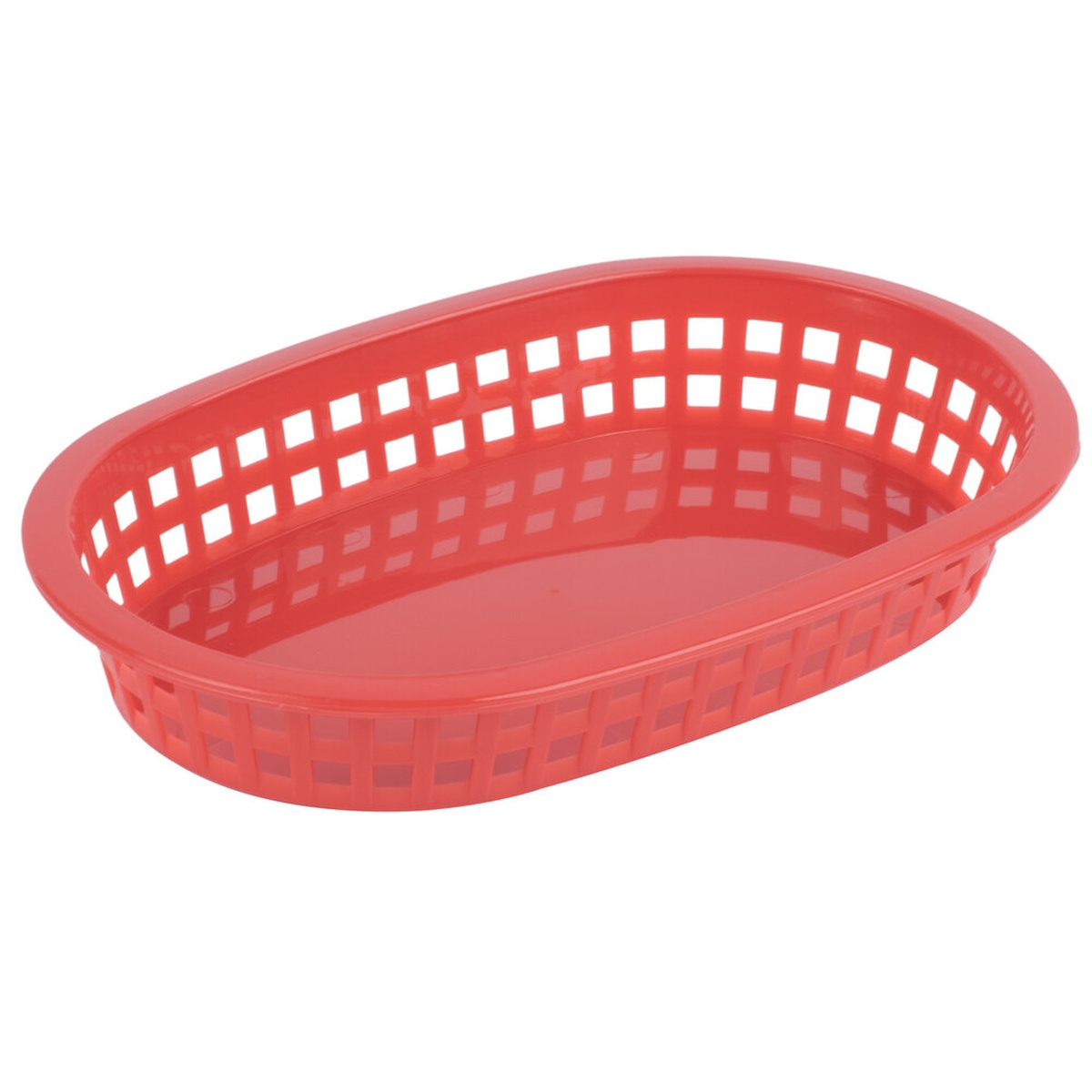 TableCraft 1073R red oval polypropylene fast food platter basket