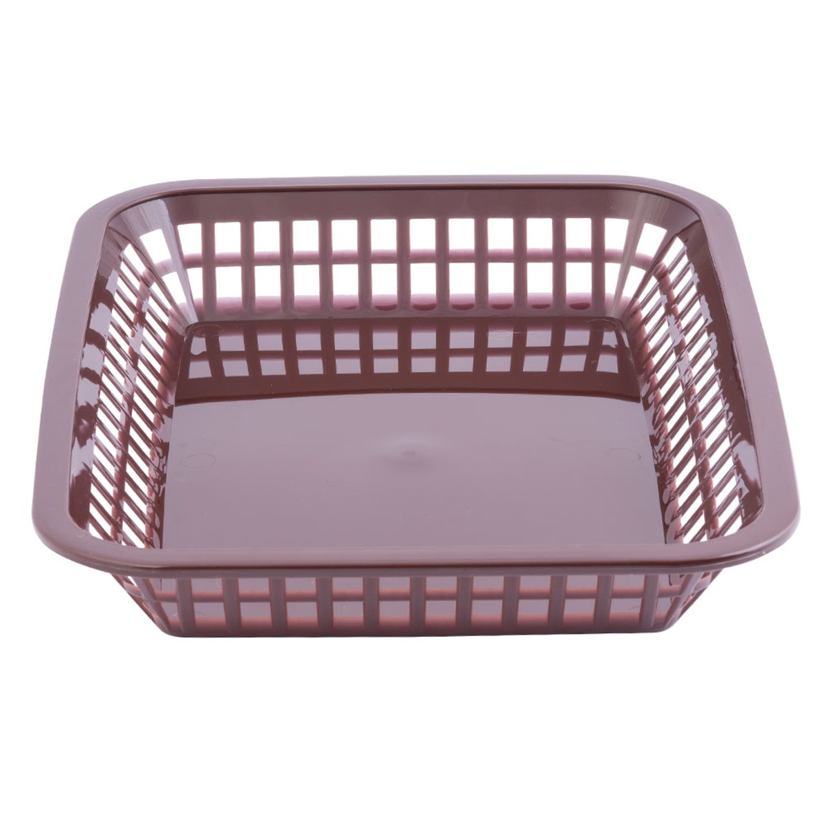 Tablecraft 1077BR Grande Platter Basket elevated three-quarter view showing deep lattice walls from above