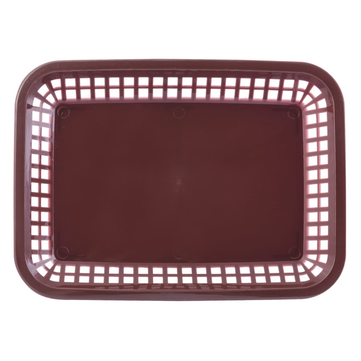 Tablecraft 1077BR Grande Platter Basket top-down view showing full interior base and lattice border