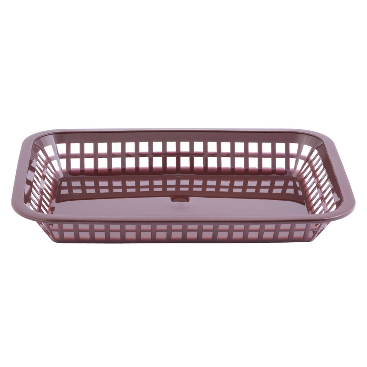 Tablecraft 1077BR Grande Platter Basket front-facing view showing lattice wall detail and smooth interior floor