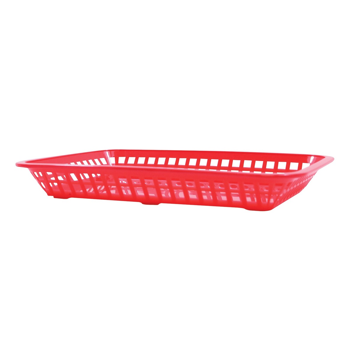 TableCraft 1079R red rectangular polypropylene Mas Grande serving basket