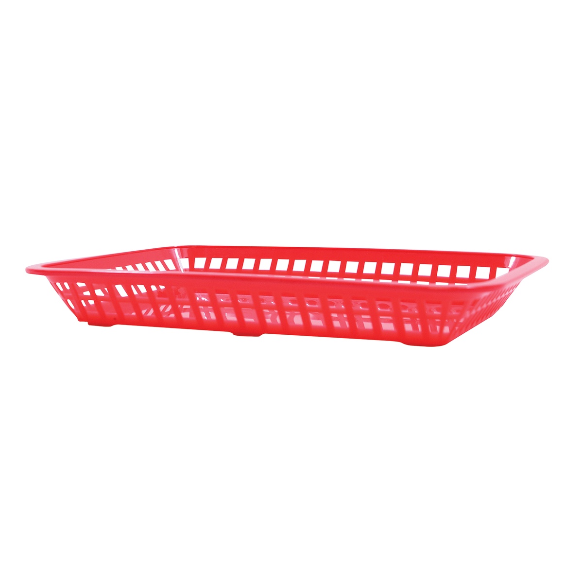 TableCraft 1079R red rectangular polypropylene Mas Grande food serving basket