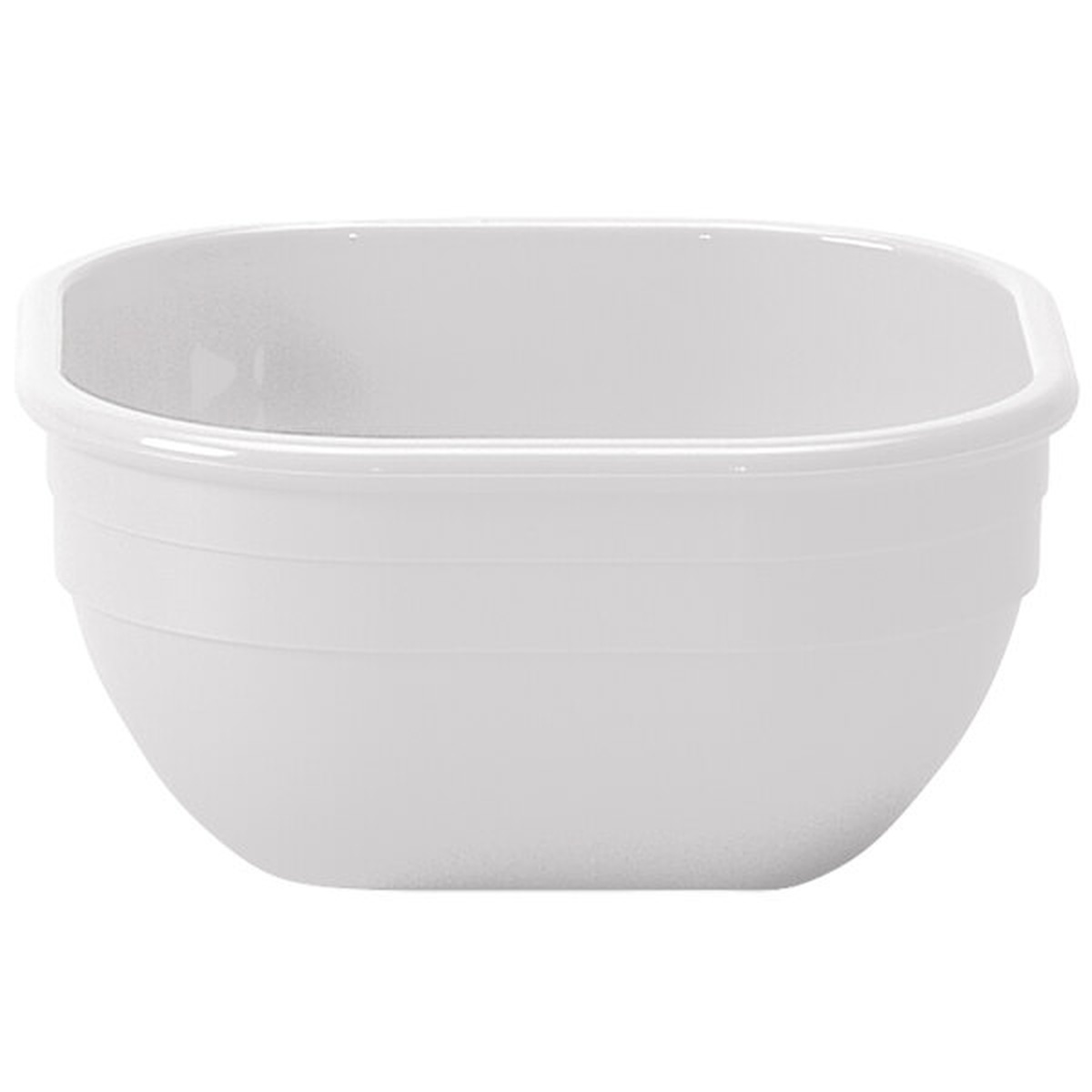 Cambro 10CW148 white square polycarbonate bowl with textured exterior, 9.4 oz capacity
