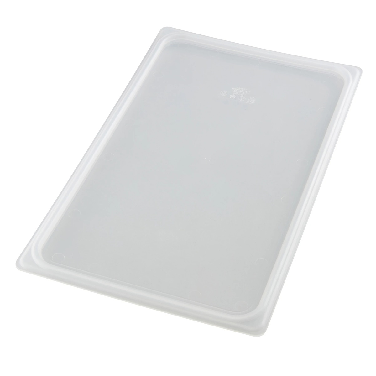 Cambro 10PPCWSC190 full-size translucent polypropylene seal cover shown at an angle, standalone product view