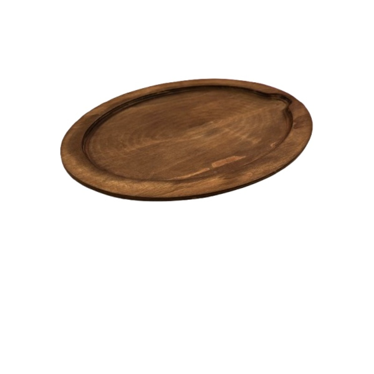 Clipper Mill 110-00061 LD oval wood serving tray with raised rim and natural wood grain finish