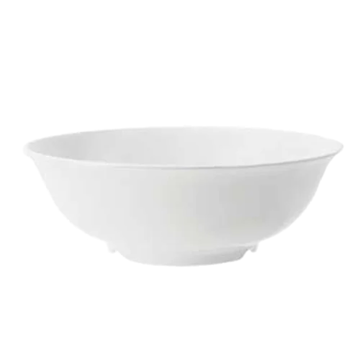 Clipper Mill 64 oz white melamine wide rim bowl on white background