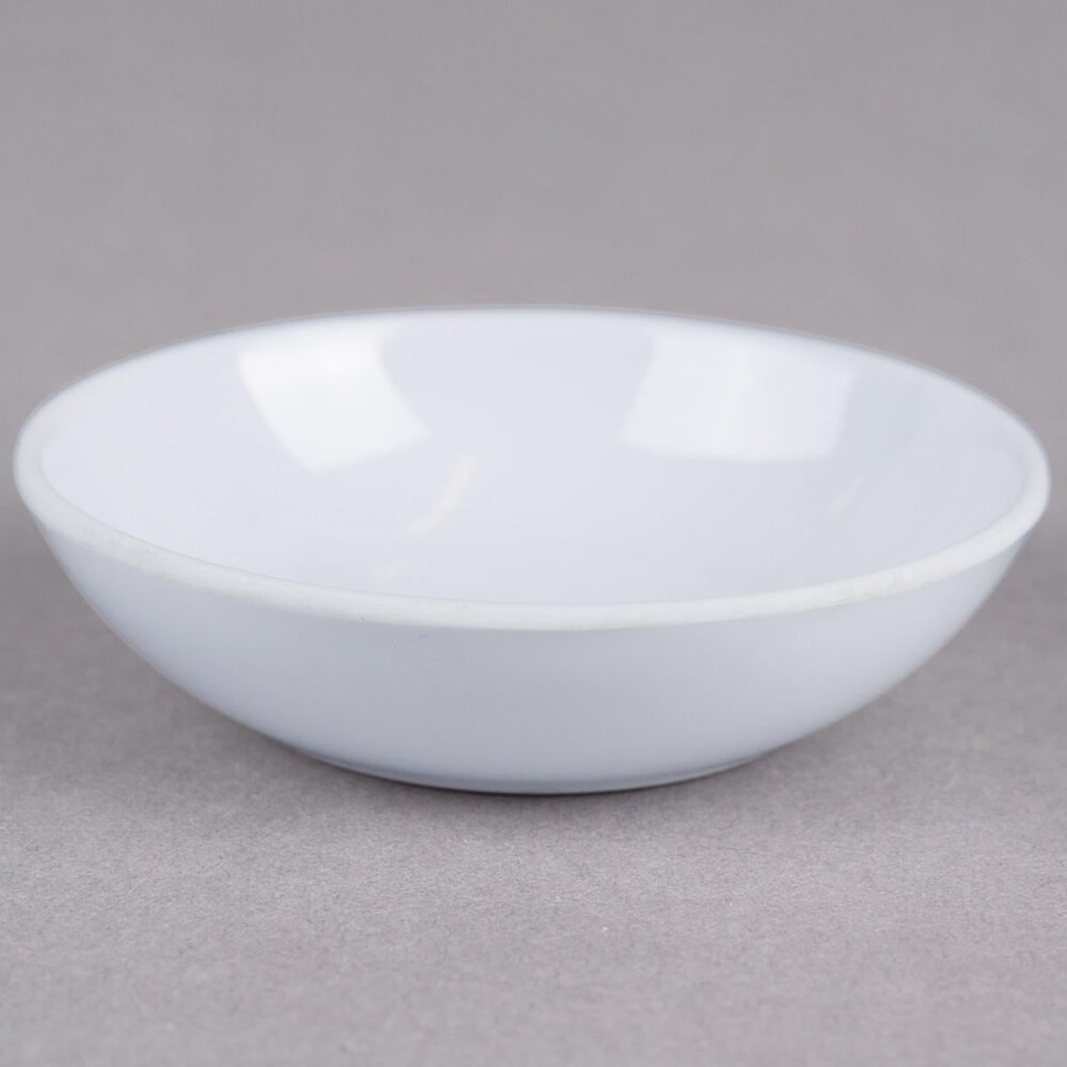 Thunder Group 1101TW white coupe melamine sauce dish, round shape with smooth interior