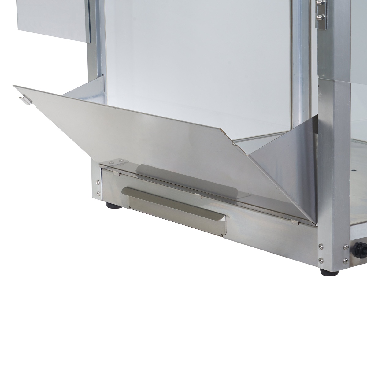 Popcorn machine bottom access door opened