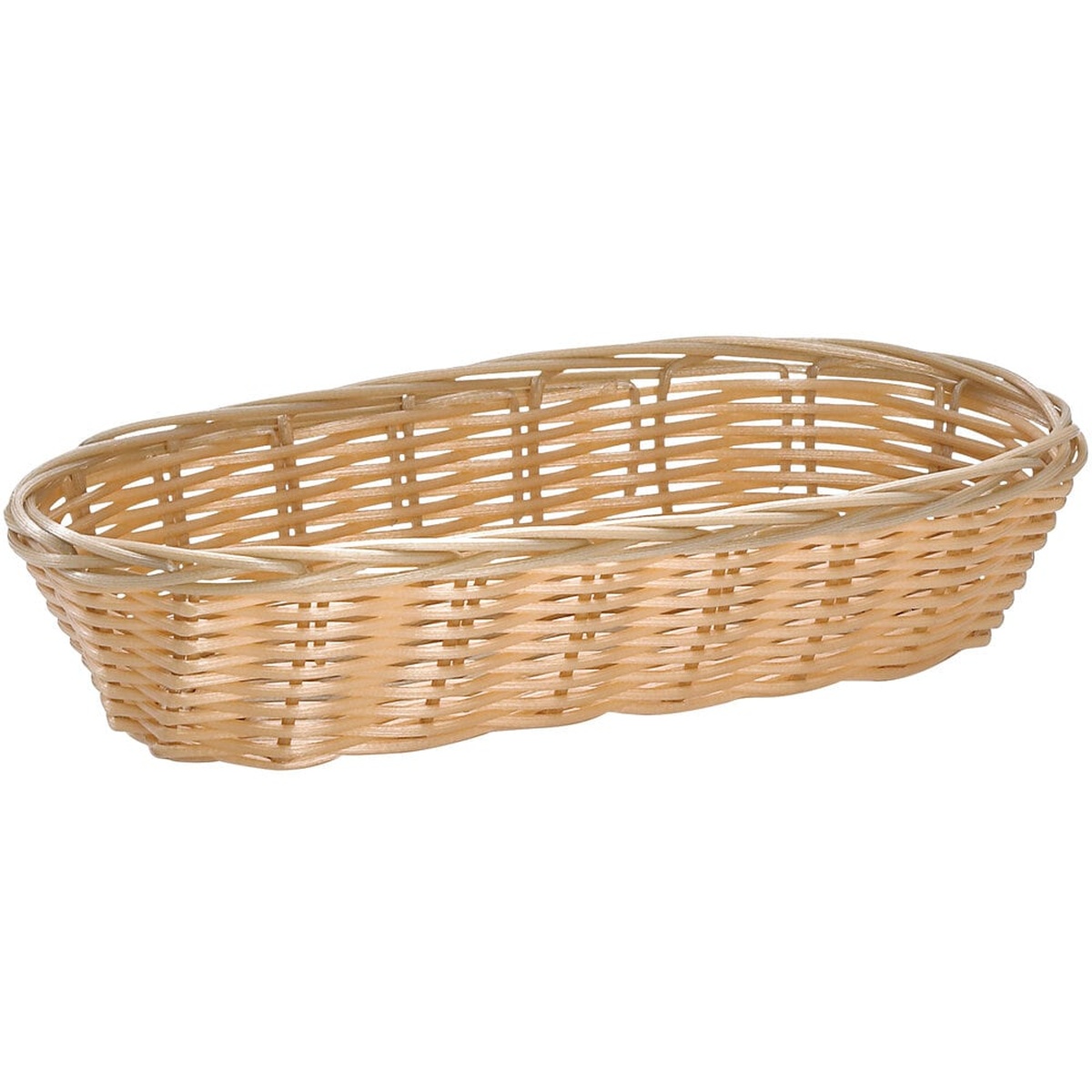 TableCraft 1117W oblong natural-colored woven polypropylene basket, 9 x 4 x 2.25 inches