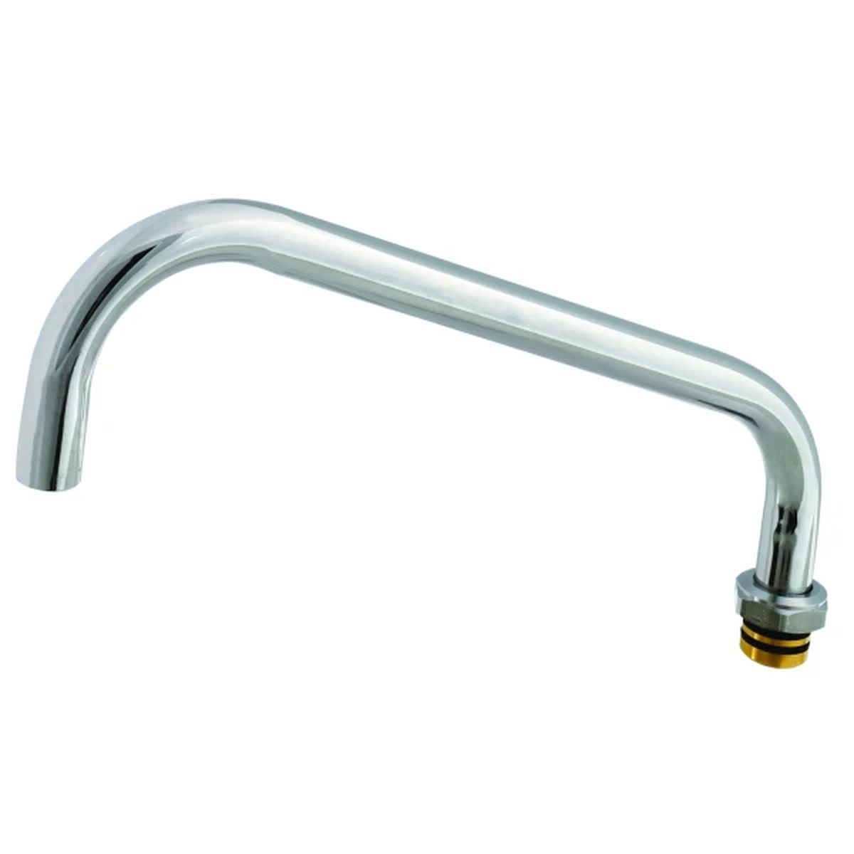 T&S Brass 112X 10-inch Big-Flo plain end swivel nozzle in polished chrome