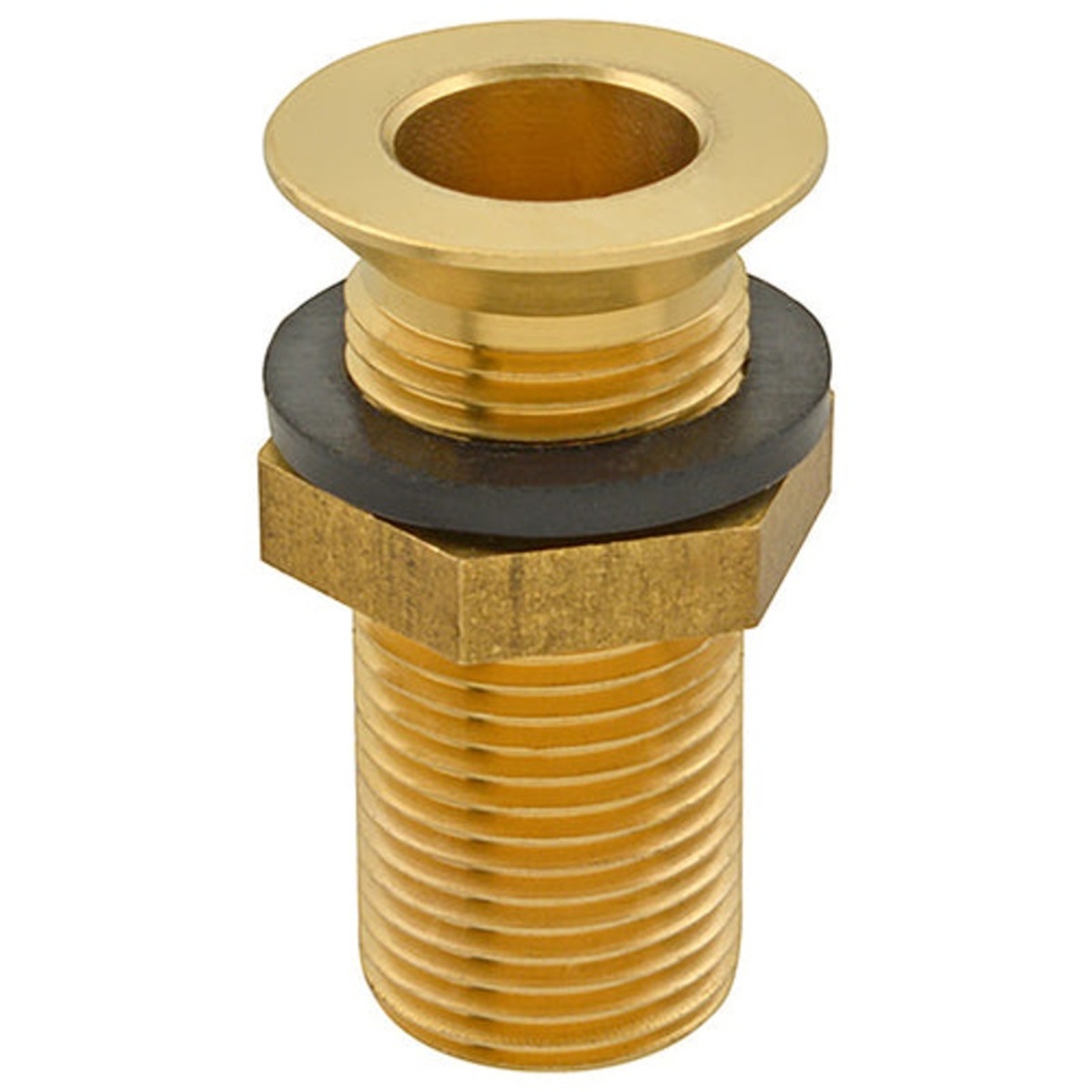AllPoints 11305 heavy cast brass drain assembly with threaded body, rubber washer, and flange top